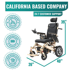 MLS-10AR Malisa Electric Wheelchair - Auto Reclining Backrest - Malisa Mobility
