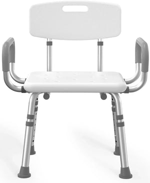 500 lbs Heavy-Duty Shower Chair with Removable Padded Arms and Backrest - Malisa Mobility