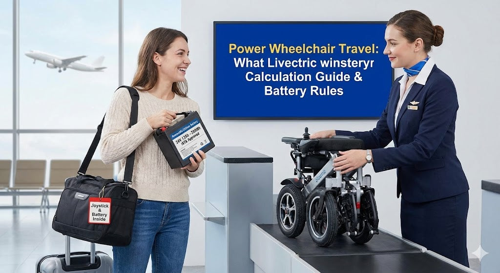 Airline approved foldable electric wheelchair ready for gate check