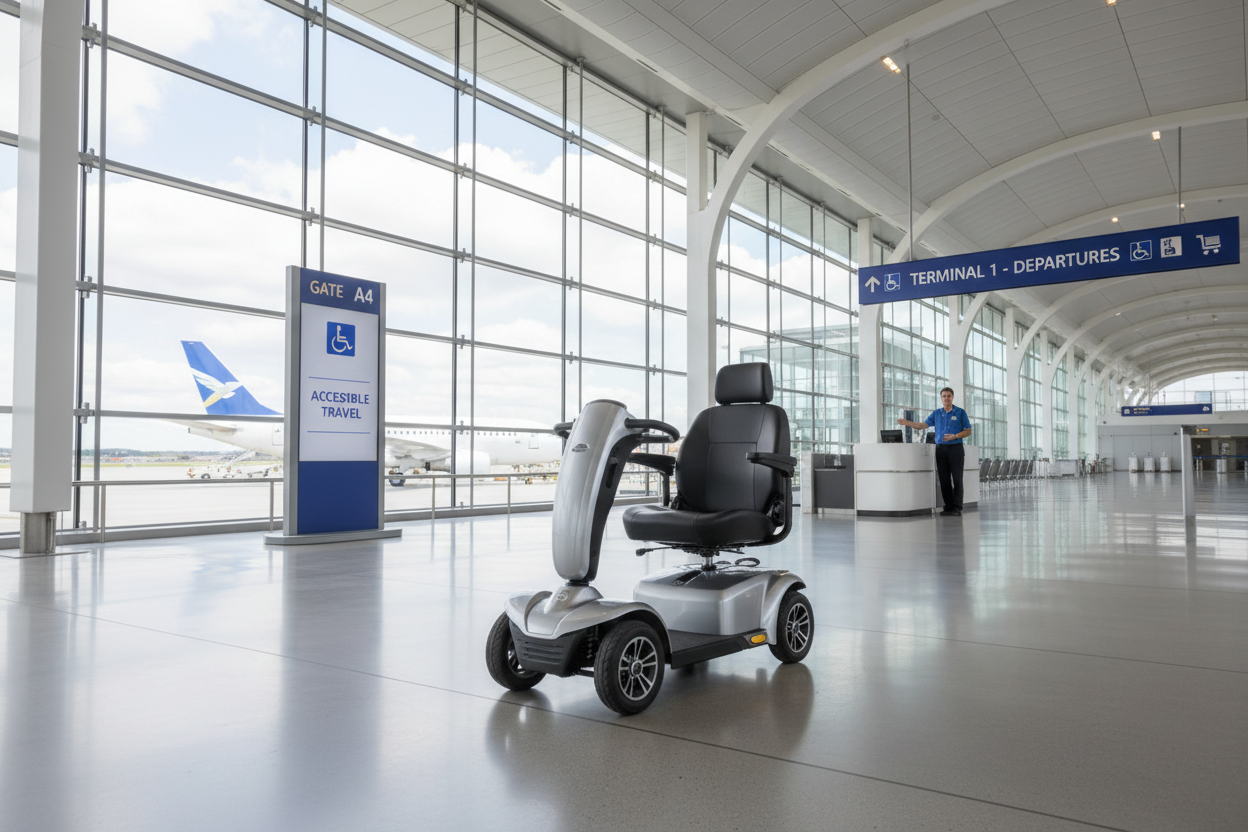 Can you take a mobility scooter on a plane? Learn about FAA regulations, lithium battery rules, and how to travel stress-free with your power wheelchair.