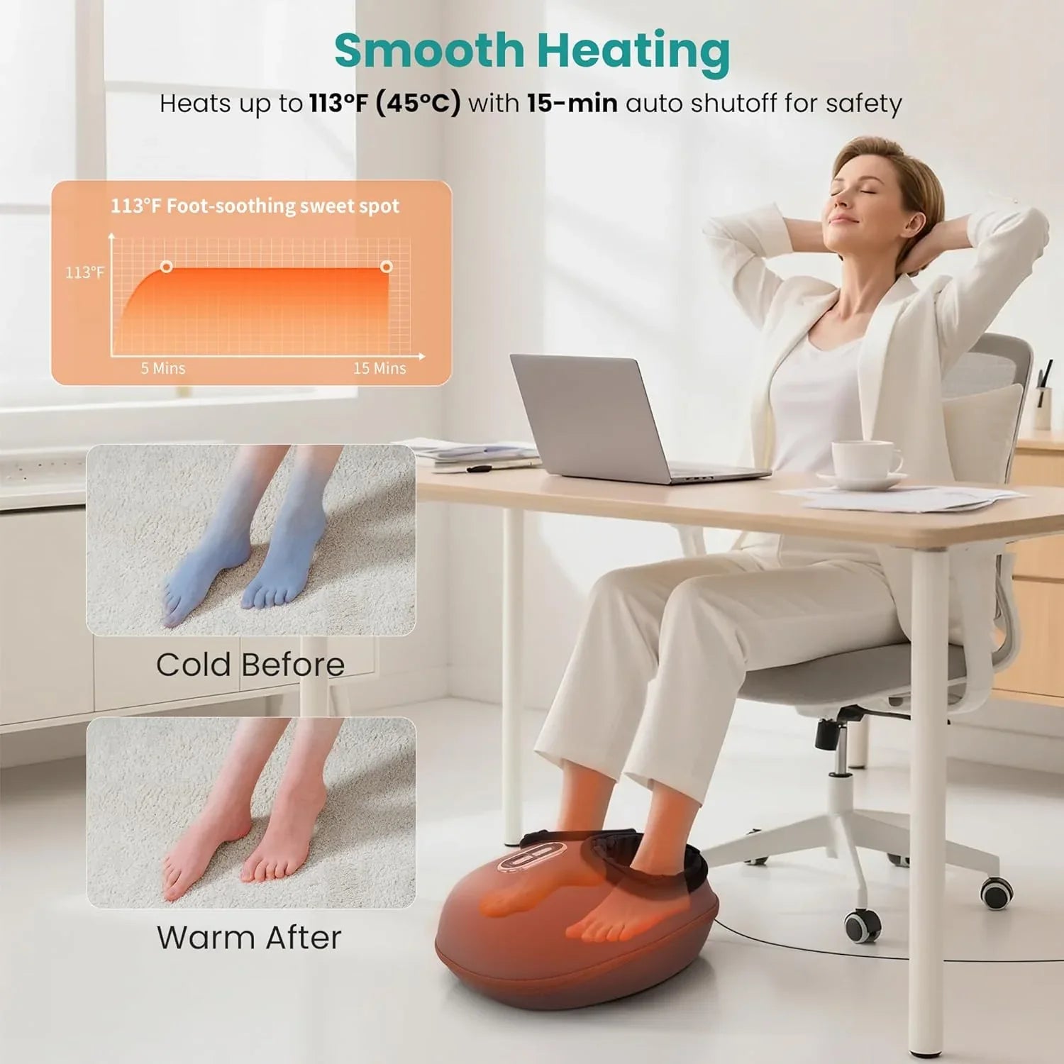 Nekteck Shiatsu Foot Massager Machine with Heat - 2026 Upgraded (HSA/FSA Eligible) - Malisa Mobility