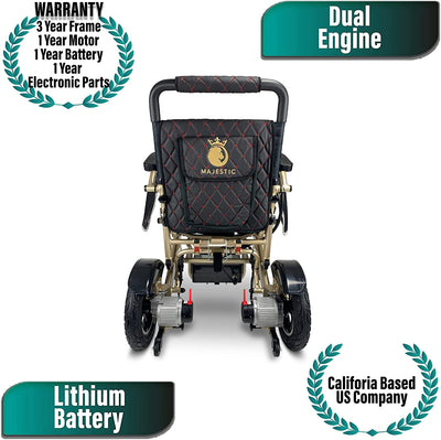 Electric Wheelchair Lightweight Folding Airline Approved Remote Control 350 lbs. 13 Miles
