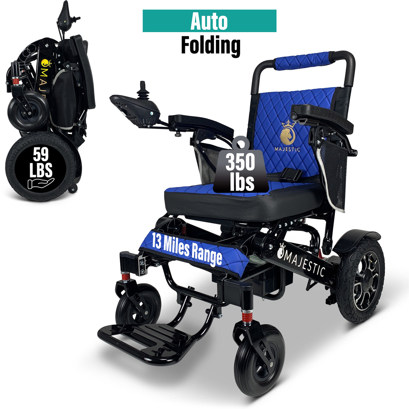 Automatic Folding Electric Wheelchair Airline Approved Remote Control 350 Lbs