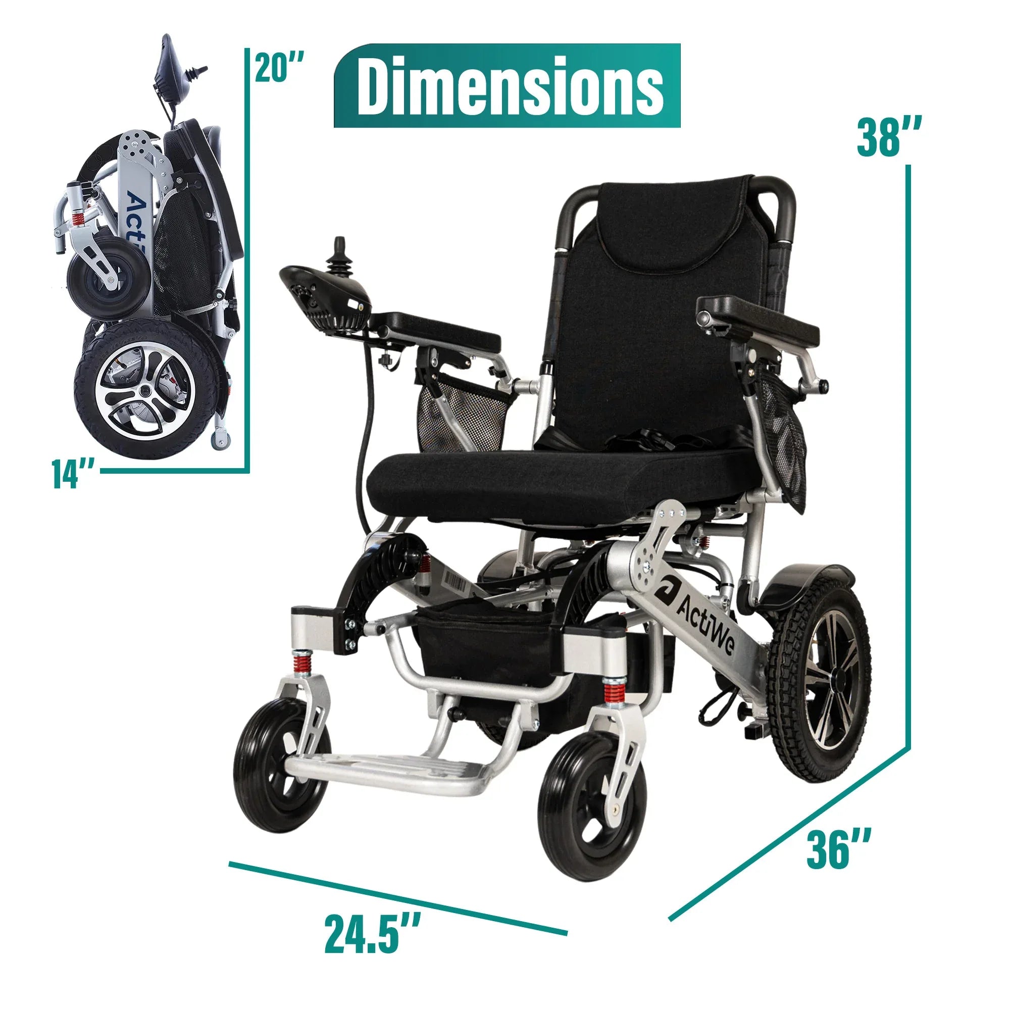 Long Range Folding Electric Wheelchair | 20 Mile Range | WX8000 - Malisa Mobility