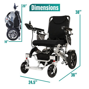 Long Range Folding Electric Wheelchair | 20 Mile Range | WX8000 - Malisa Mobility