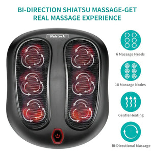 Nekteck Foot Massager with Heat (Black) – Deep Kneading Foot Massage Machine - Malisa Mobility