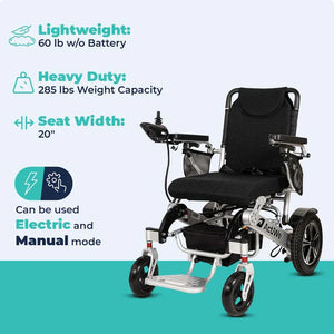 Long Range Folding Electric Wheelchair | 20 Mile Range | WX8000 - Malisa Mobility