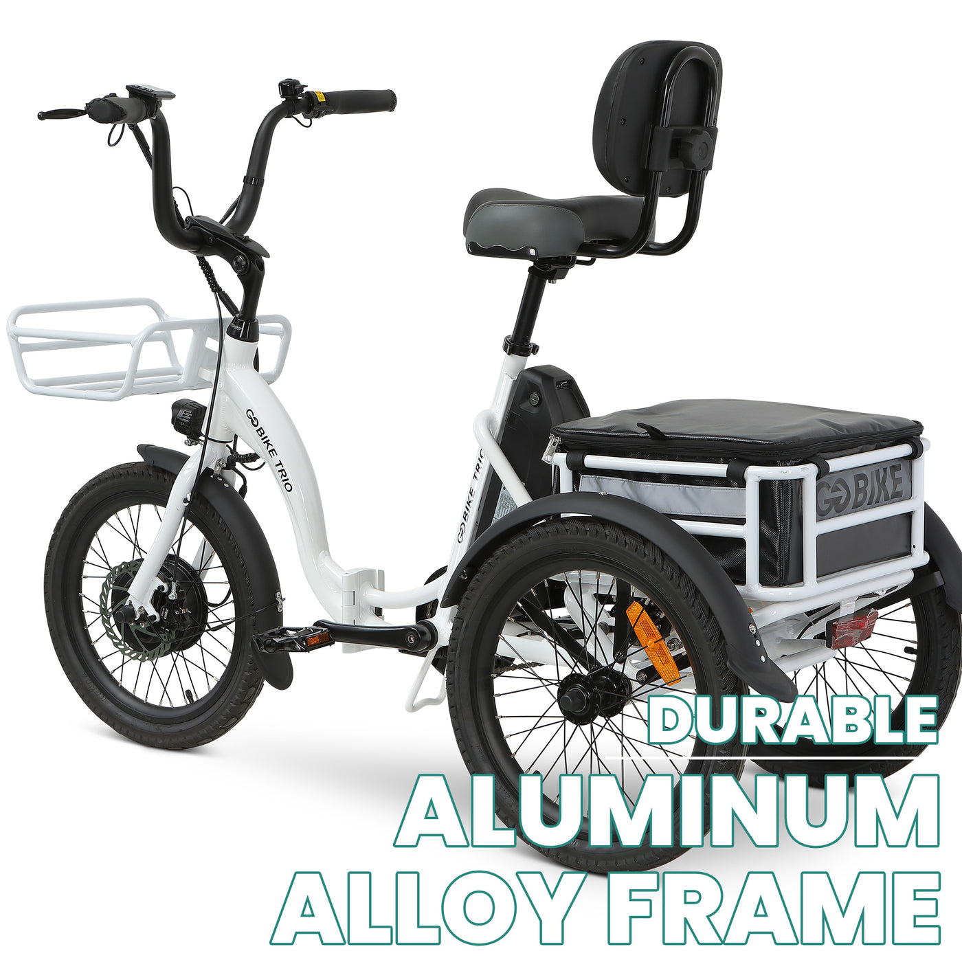 TRIO Portable Electric Bicycle - White / Black Frame
