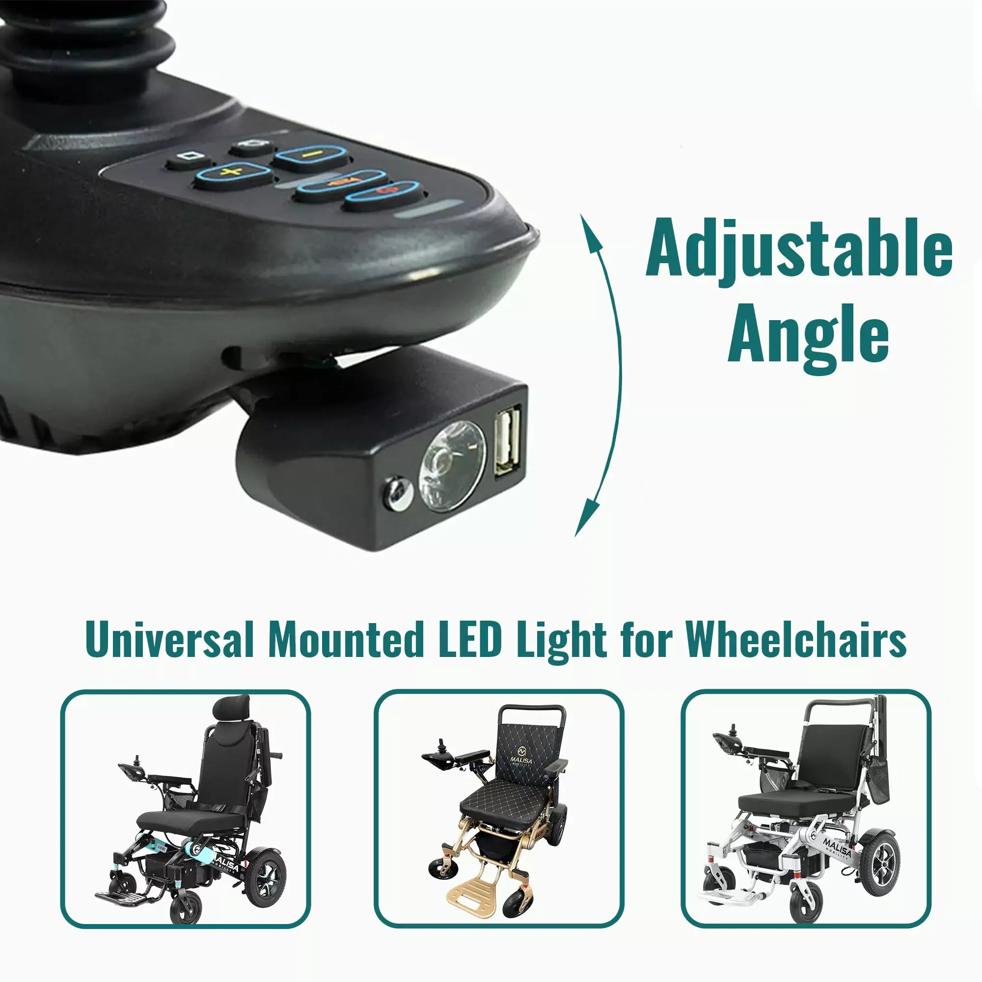 Electric Wheelchair Headlight (Phone Charger) - Malisa Mobility