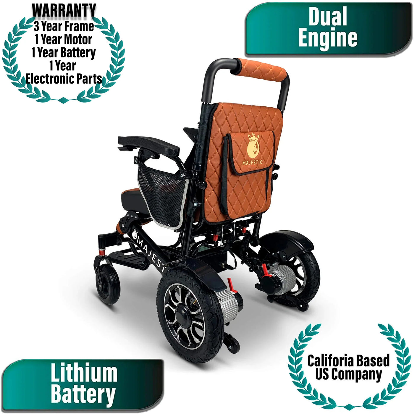 Automatic Folding Electric Wheelchair Airline Approved Remote Control 350 Lbs
