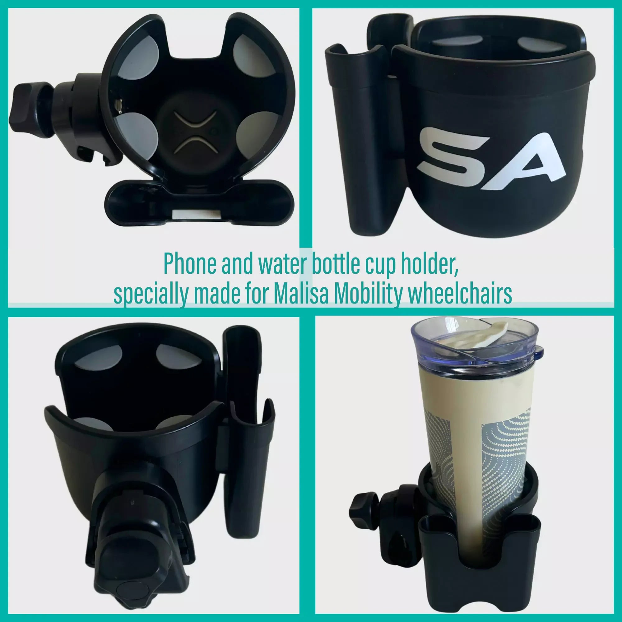 Electric Wheelchair & Scooter Cup Holder & Phone Holder - Malisa Mobility