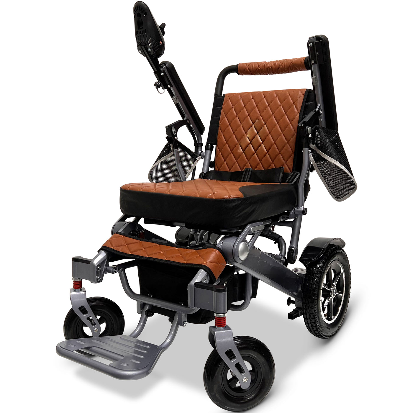 MLS-703 Electric Wheelchair Lightweight Folding Airline Approved Remote Control 350 lbs. 13 Miles Malisa Mobility