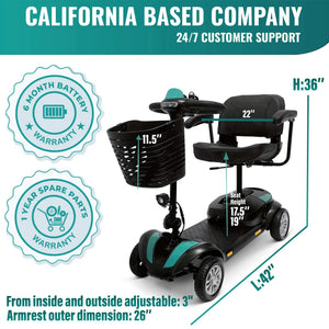 MLS-1 Detachable Mobility Scooters - Long Range - 30 Miles Range - Malisa Mobility