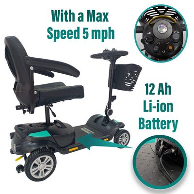 MLS-1 Malisa Electric Powered Mobility Scooters 5 Part Detachable Frame 30 Miles