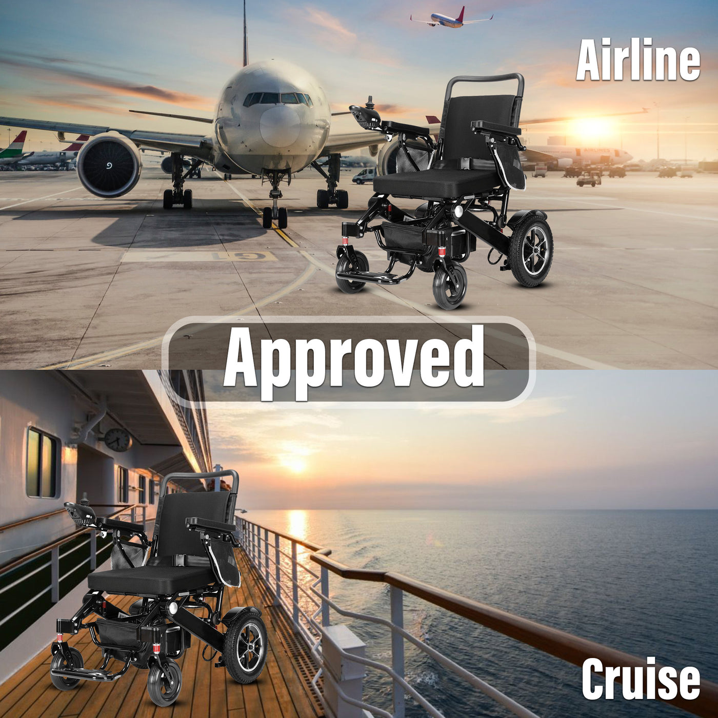 MLS-10MF Electric Wheelchair Lightweight Folding Airline Approved Remote Control 330 lbs. 13 Miles Malisa Mobility