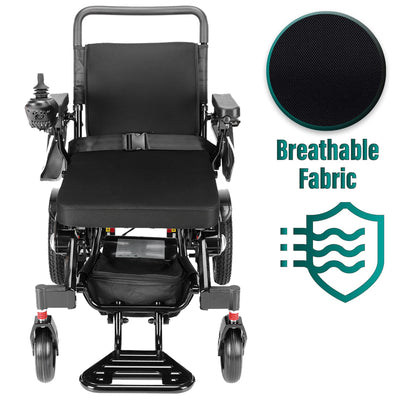 MLS-10MF Electric Wheelchair Lightweight Folding Airline Approved Remote Control 330 lbs. 13 Miles Malisa Mobility