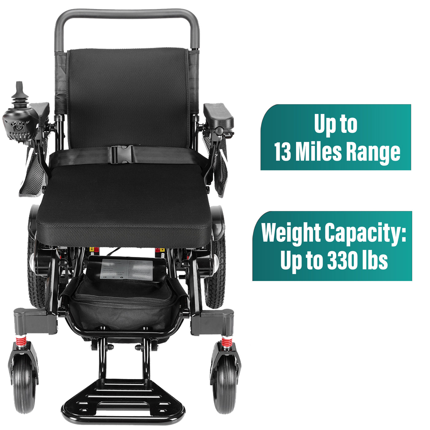 MLS-10MF Electric Wheelchair Lightweight Folding Airline Approved Remote Control 330 lbs. 13 Miles Malisa Mobility