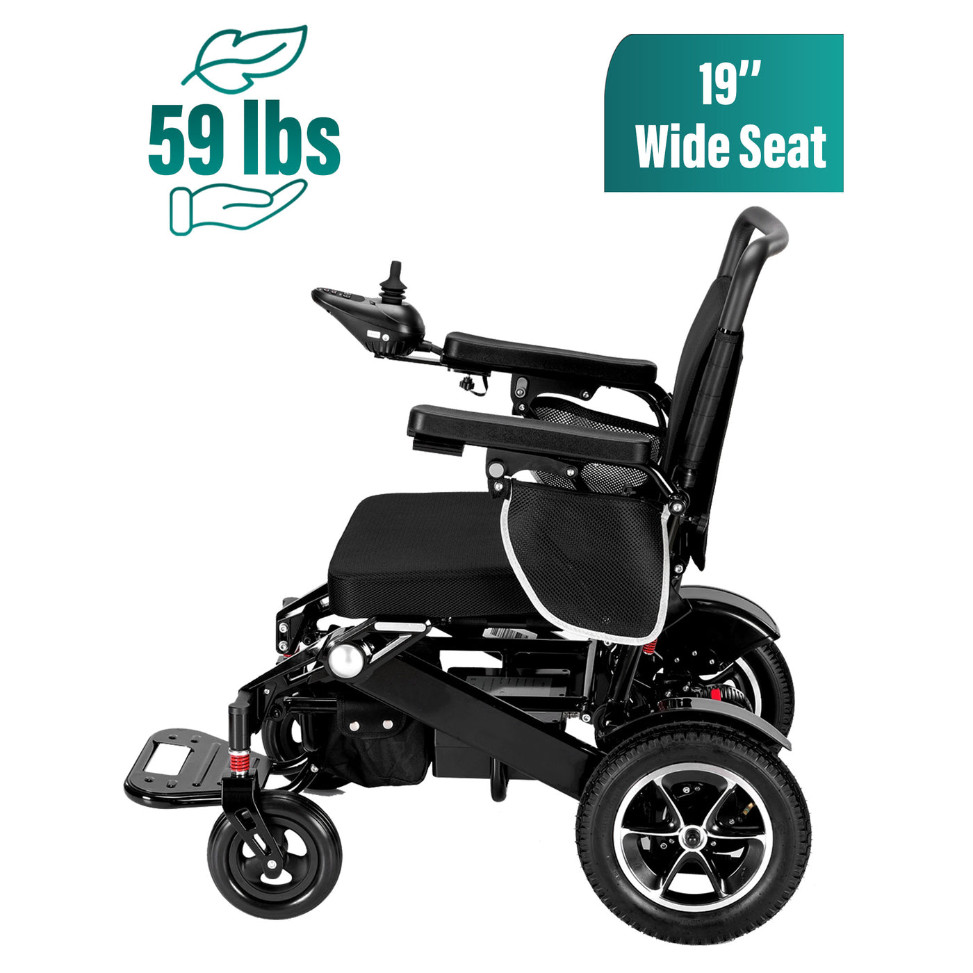 MLS-10MF Electric Wheelchair Lightweight Folding Airline Approved Remote Control 330 lbs. 13 Miles Malisa Mobility