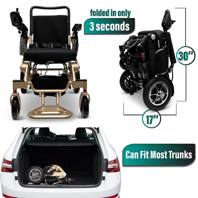 MLS-10MF Electric Wheelchair Lightweight Folding Airline Approved Remote Control 330 lbs. 13 Miles Malisa Mobility