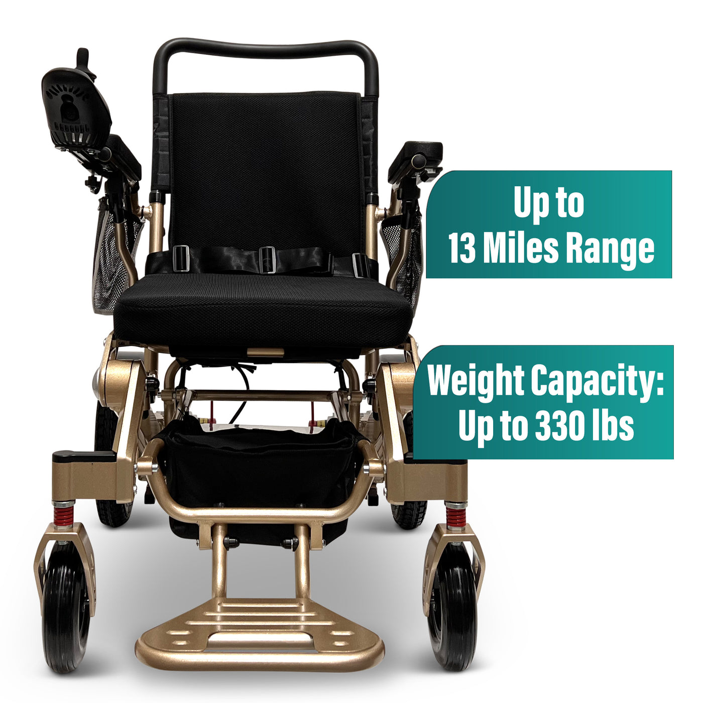 MLS-10MF Electric Wheelchair Lightweight Folding Airline Approved Remote Control 330 lbs. 13 Miles Malisa Mobility