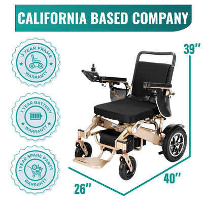 MLS-10MF Electric Wheelchair Lightweight Folding Airline Approved Remote Control 330 lbs. 13 Miles Malisa Mobility