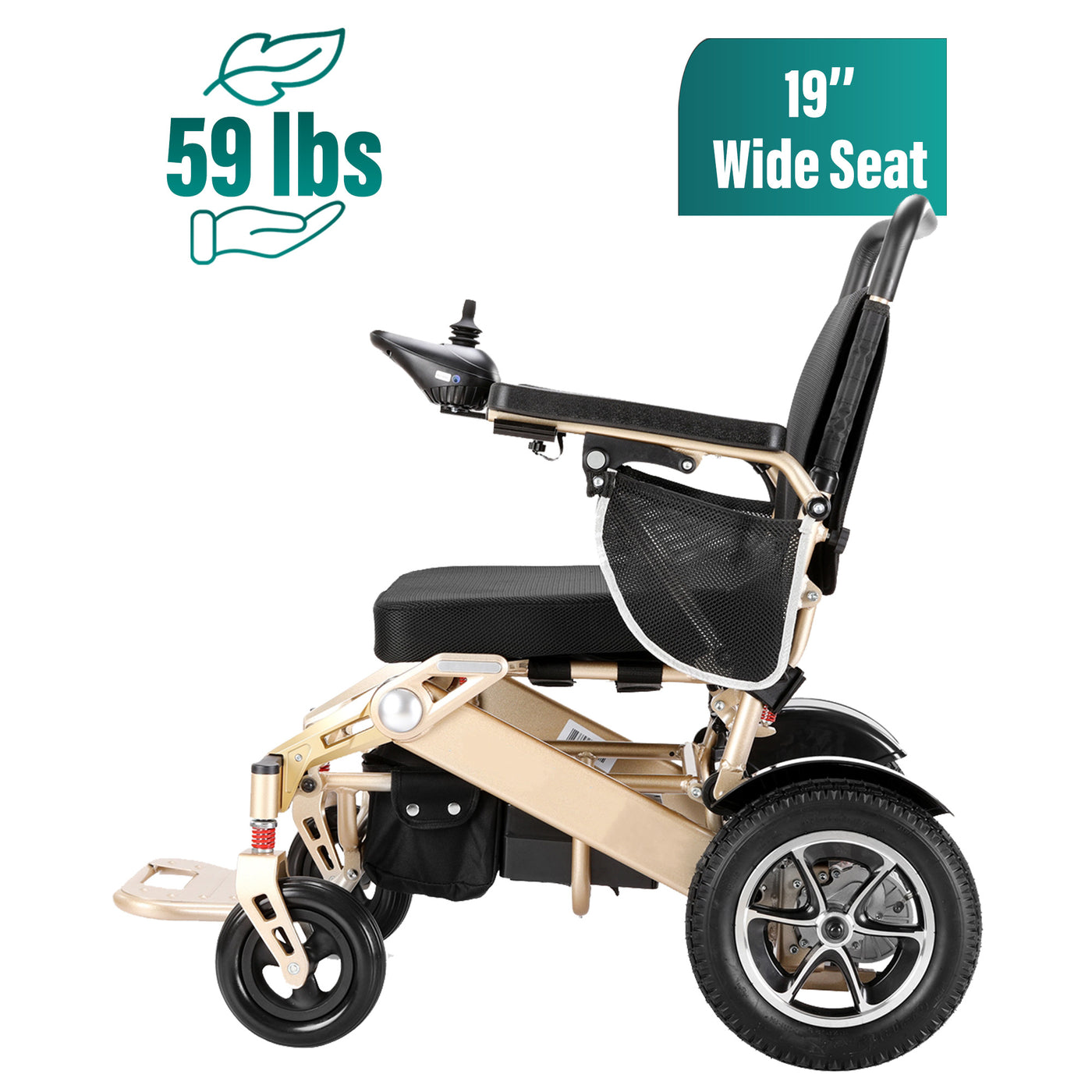 MLS-10MF Electric Wheelchair Lightweight Folding Airline Approved Remote Control 330 lbs. 13 Miles Malisa Mobility