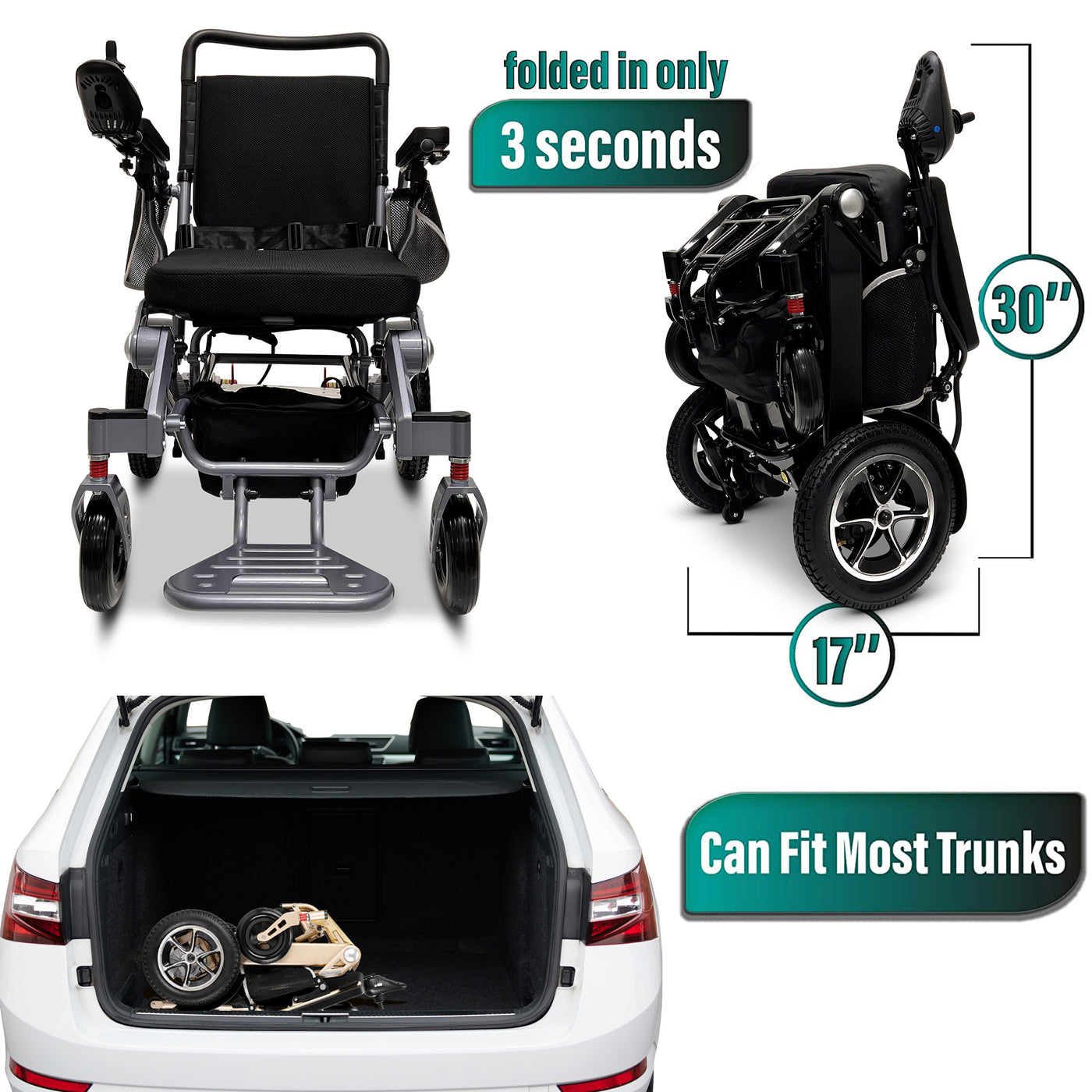 MLS-10MF Electric Wheelchair Manuel Folding Malisa Mobility