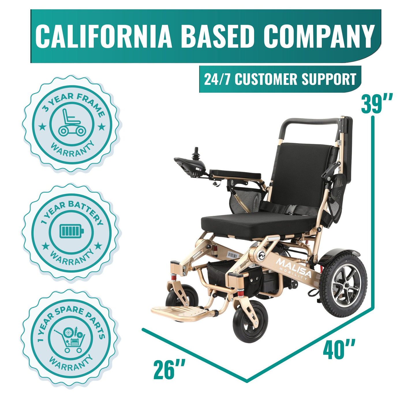 MLS-10AF Malisa Electric Wheelchair Automatic Folding