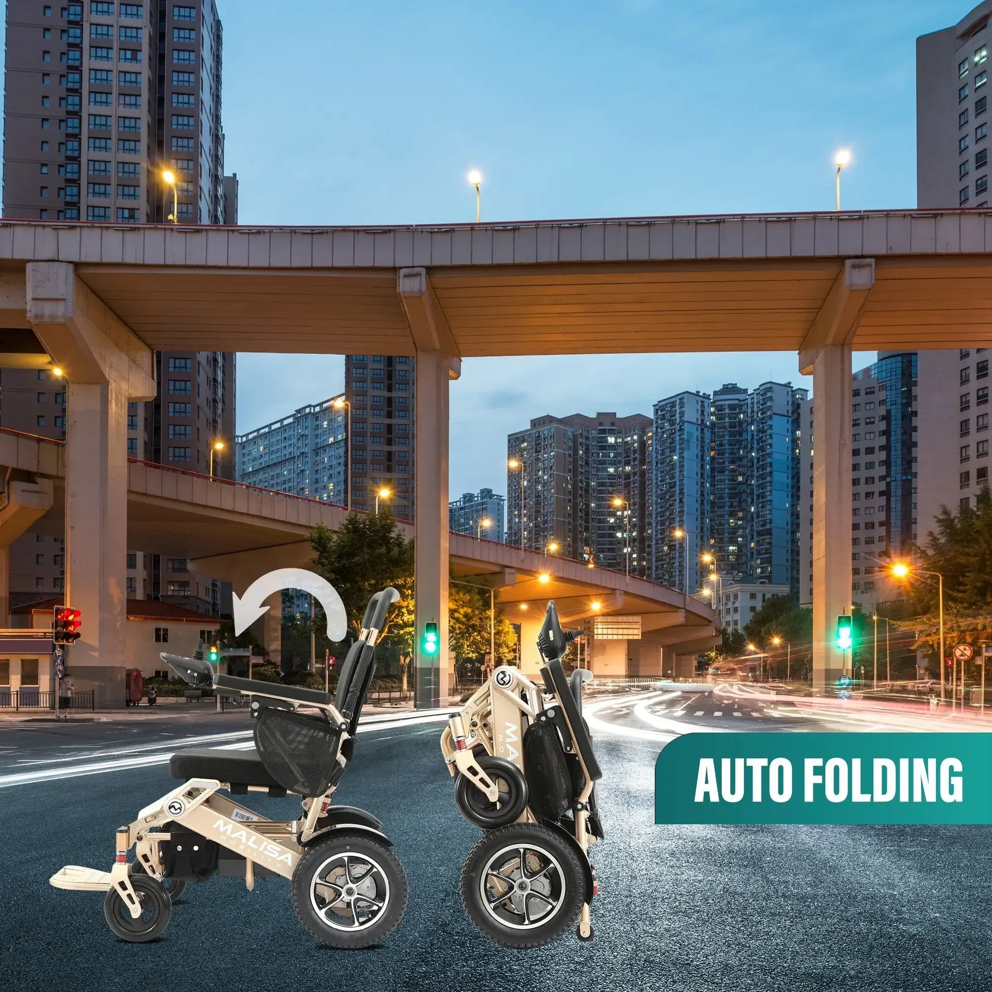 RENTAL - MLS-10AF Malisa Automatic Folding Electric Wheelchair - Malisa Mobility