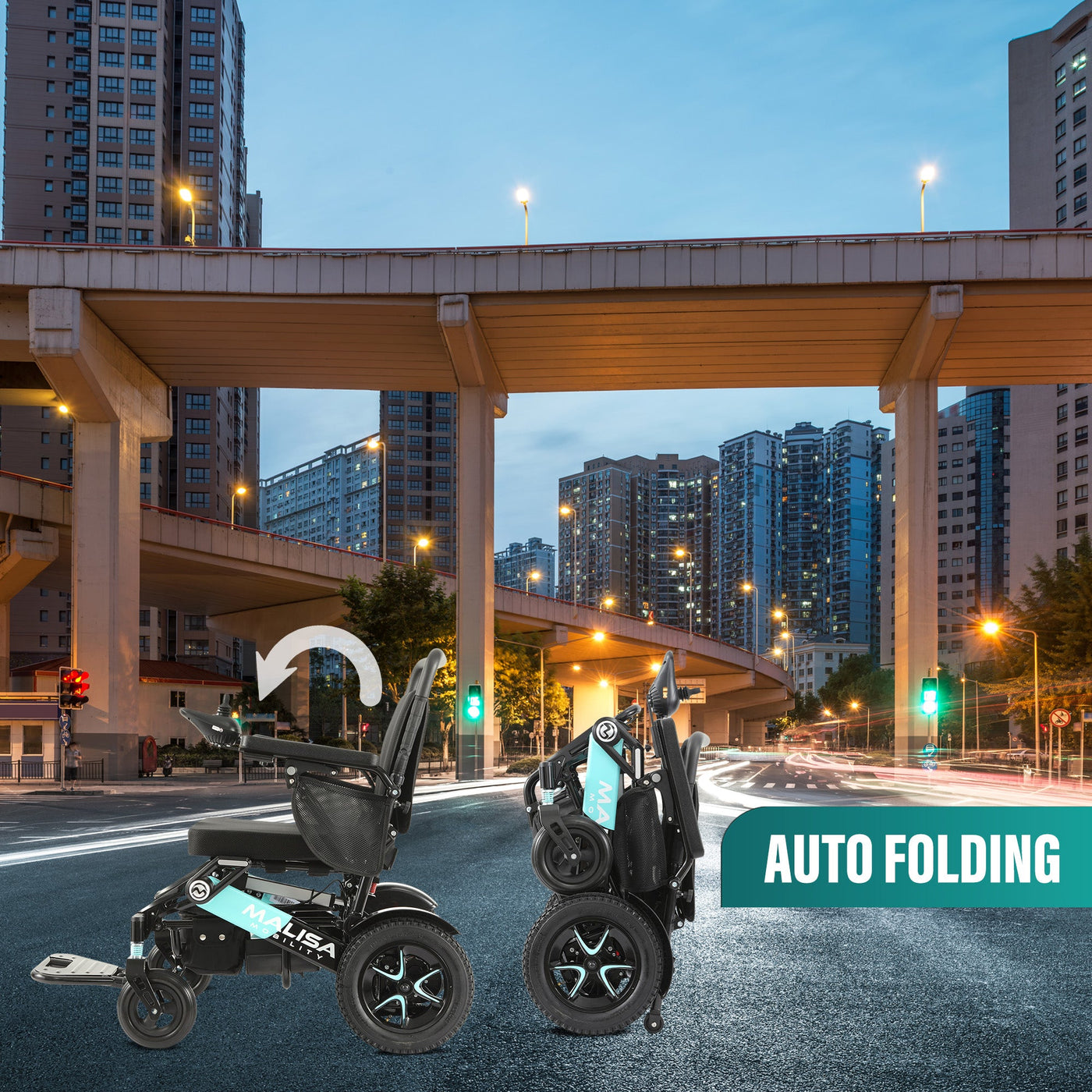 MLS-10AF Malisa Electric Wheelchair Automatic Folding