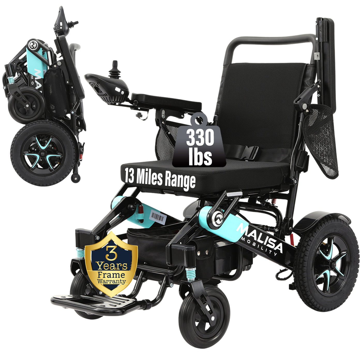 MLS-10AF Malisa Electric Wheelchair - Automatic Folding - Special Edition