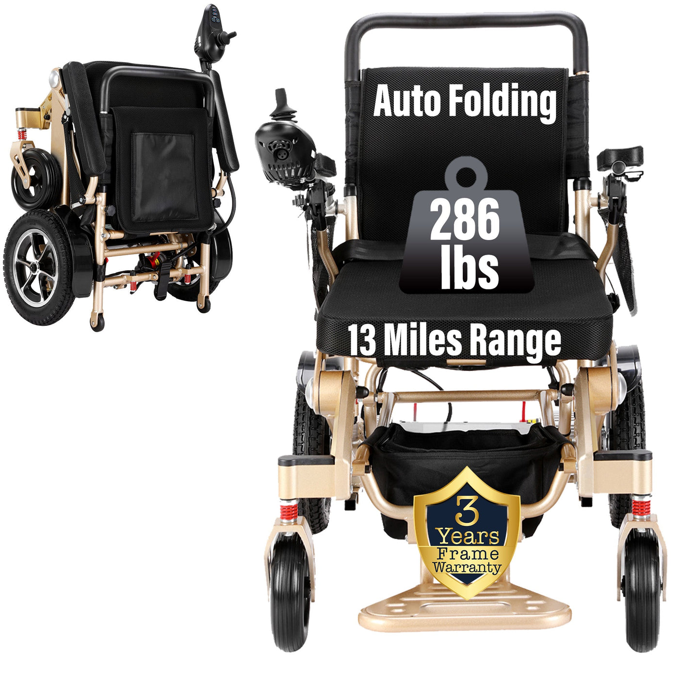 MLS-10AF Malisa Electric Wheelchair Automatic Folding - Standart Frame