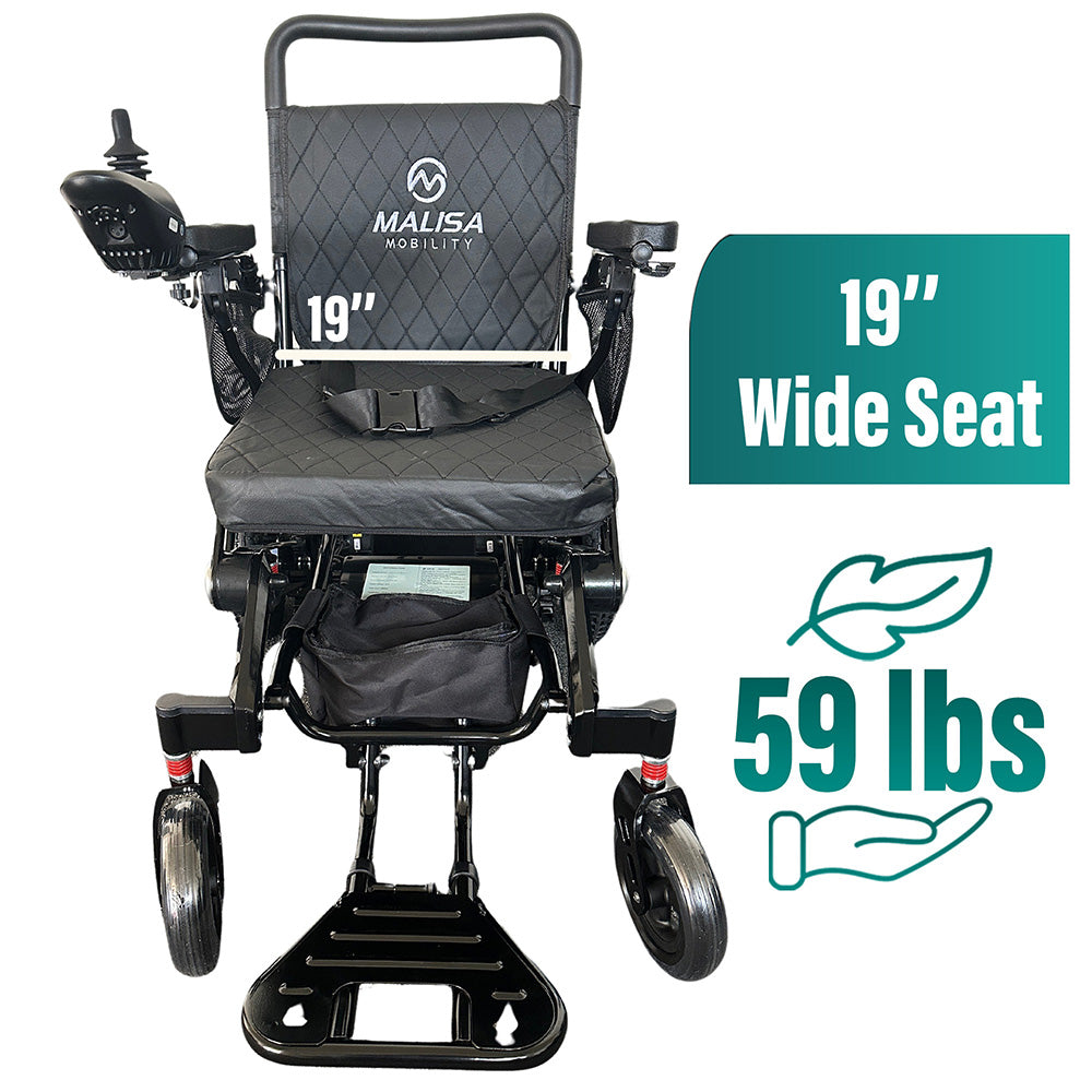 MLS-10AF Malisa Electric Wheelchair Automatic Folding - Leather