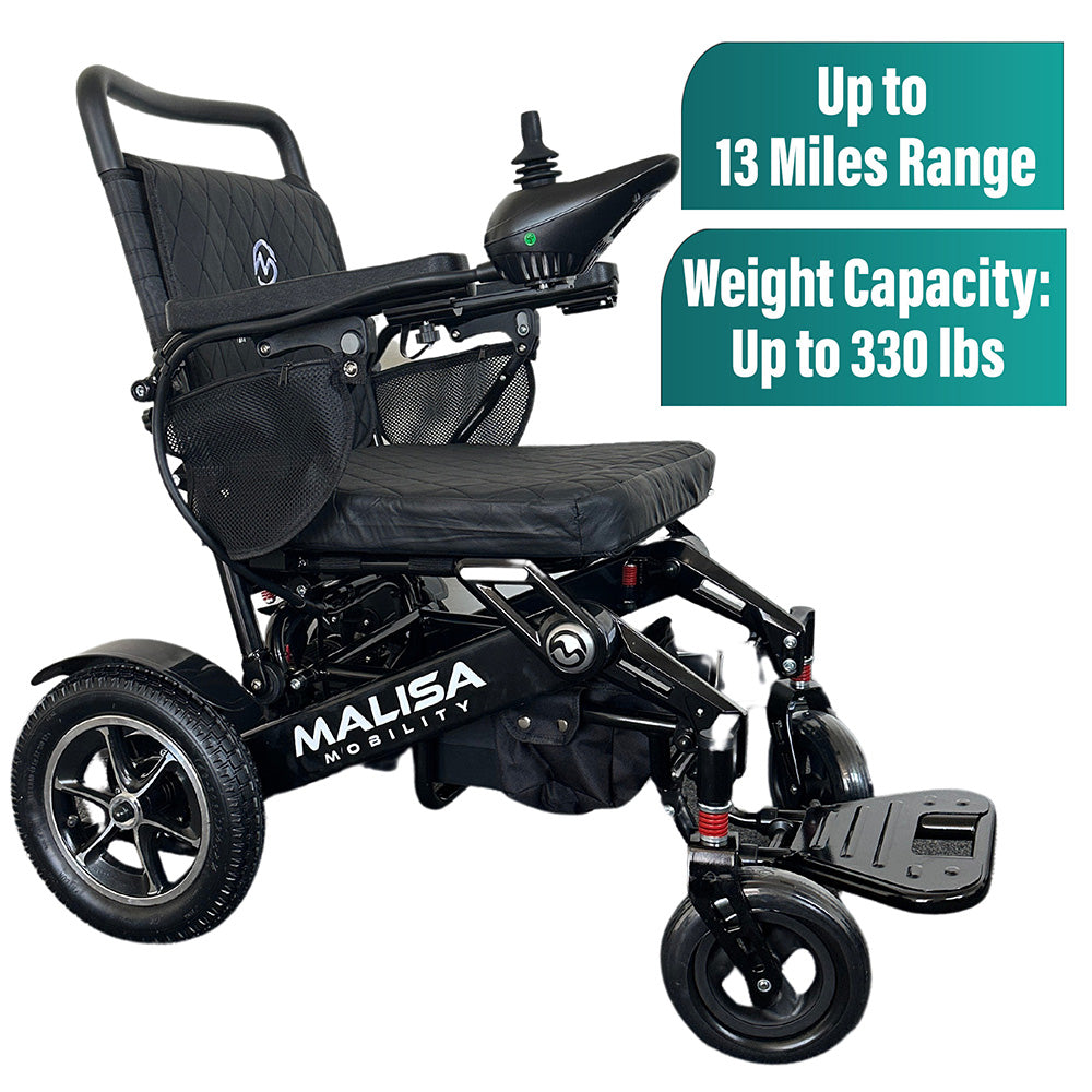 MLS-10AF Malisa Electric Wheelchair Automatic Folding - Leather