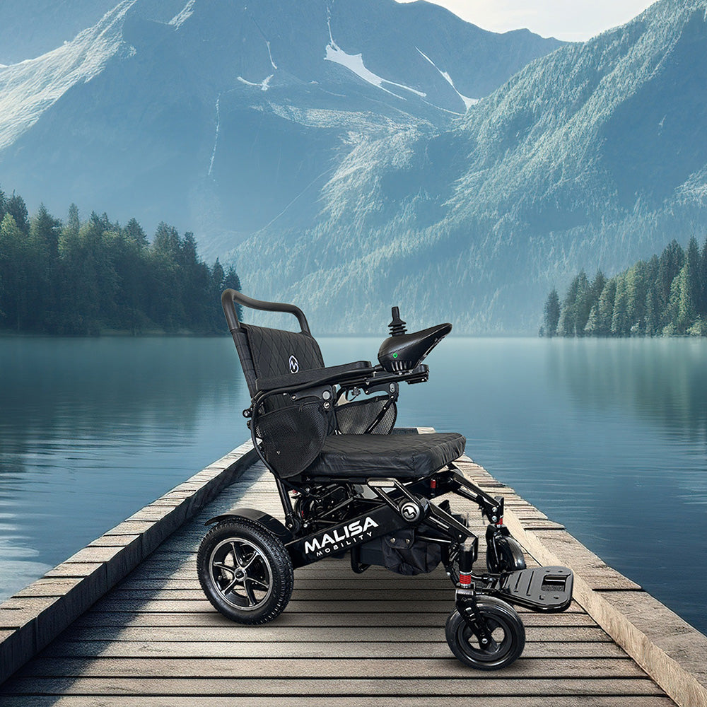 MLS-10AF Malisa Electric Wheelchair Automatic Folding - Leather