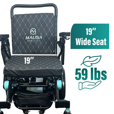 MLS-10AF Malisa Electric Wheelchair Automatic Folding - Leather