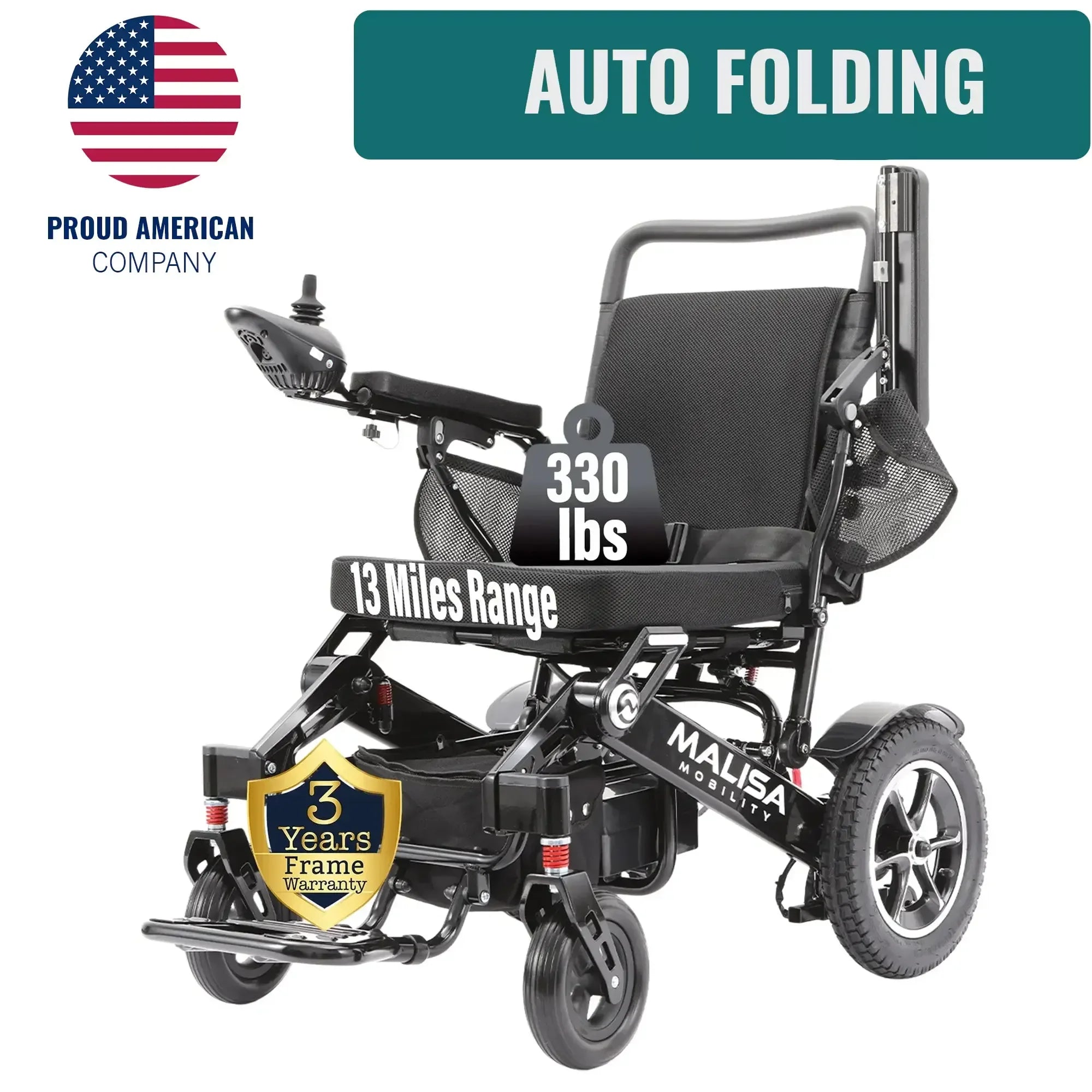 RENTAL - MLS-10AF Malisa Automatic Folding Electric Wheelchair - Malisa Mobility