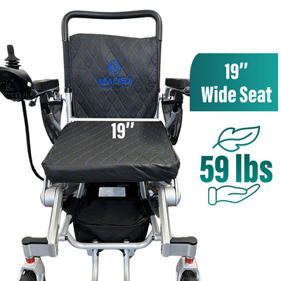 MLS-10MF Malisa Electric Wheelchair Manual Folding - Leather