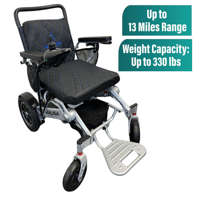 MLS-10MF Malisa Electric Wheelchair Manual Folding - Leather