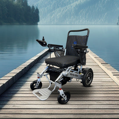 MLS-10MF Malisa Electric Wheelchair Manual Folding - Leather