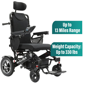 MLS-10AR Malisa Electric Wheelchair - Auto Reclining Backrest - Malisa Mobility