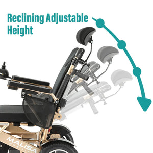 MLS-10AR Malisa Electric Wheelchair - Auto Reclining Backrest - Malisa Mobility
