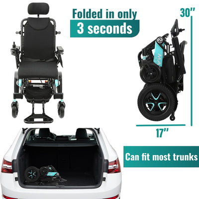 MLS-10AR Malisa Electric Wheelchair - Auto Reclining Backrest - Special Edition