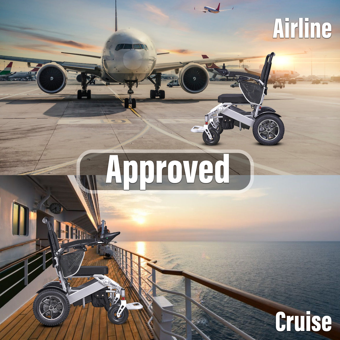 MLS-10AF Automatic Folding Electric Wheelchair Airline Approved Remote Control 330 Lbs Malisa Mobility