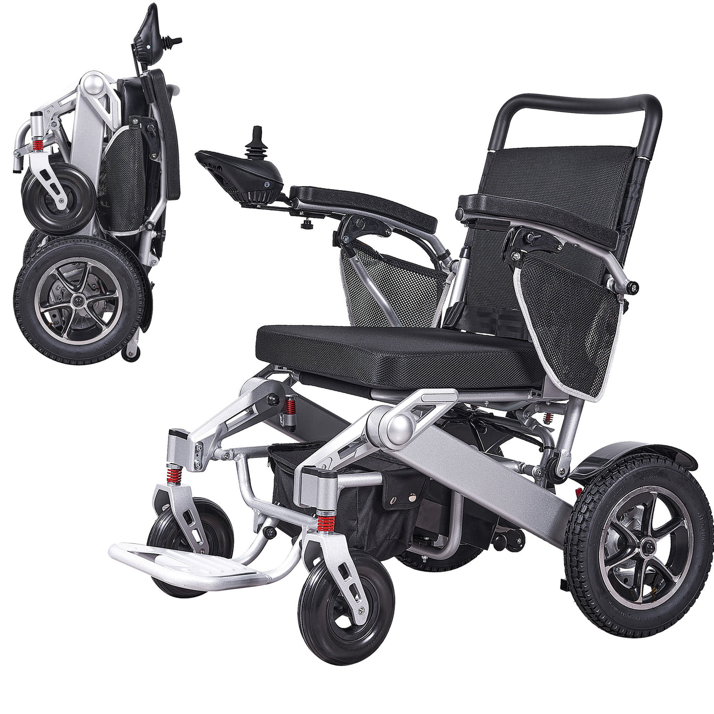 MLS-10AF Automatic Folding Electric Wheelchair Airline Approved Remote Control 330 Lbs Malisa Mobility