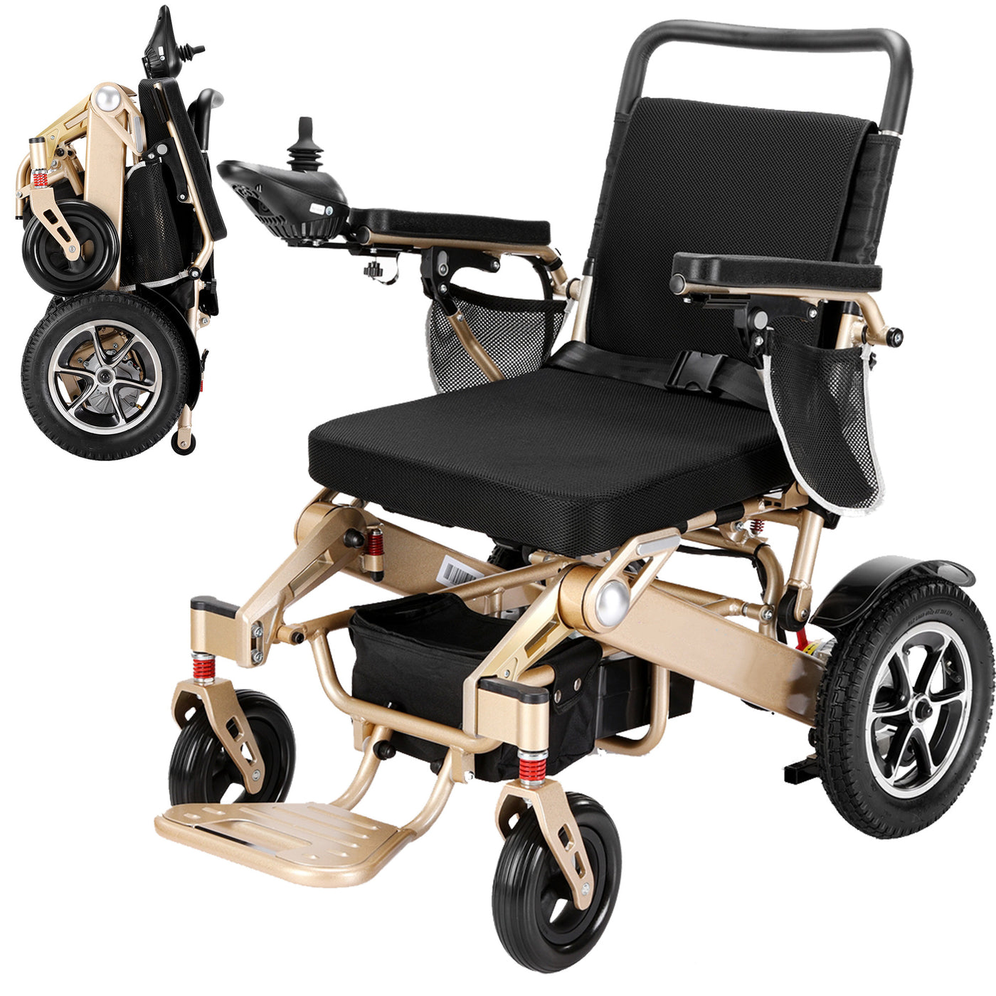 MLS-10AF Automatic Folding Electric Wheelchair Airline Approved Remote Control 330 Lbs Malisa Mobility