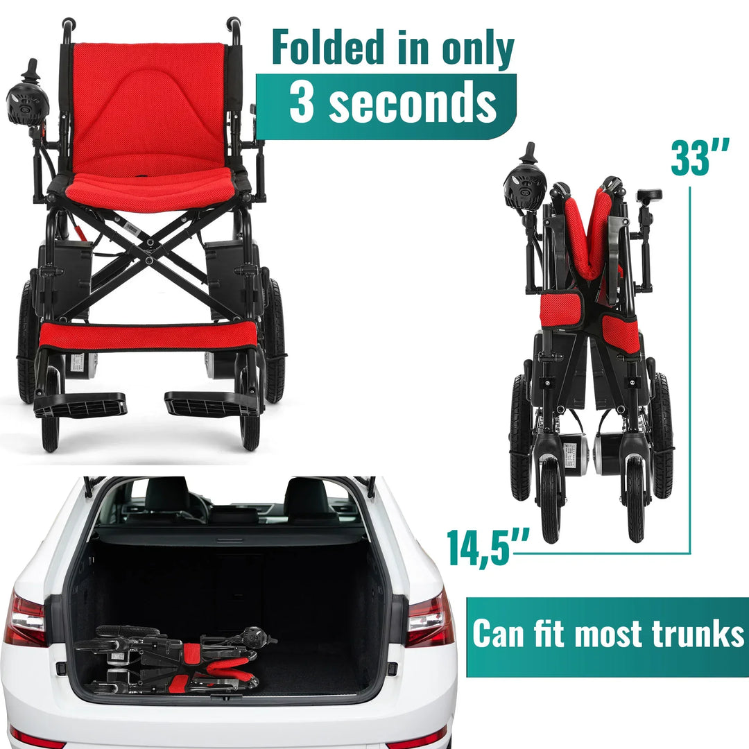 MLS-6001 Lightweight Folding Electric Wheelchair | Airline Approved