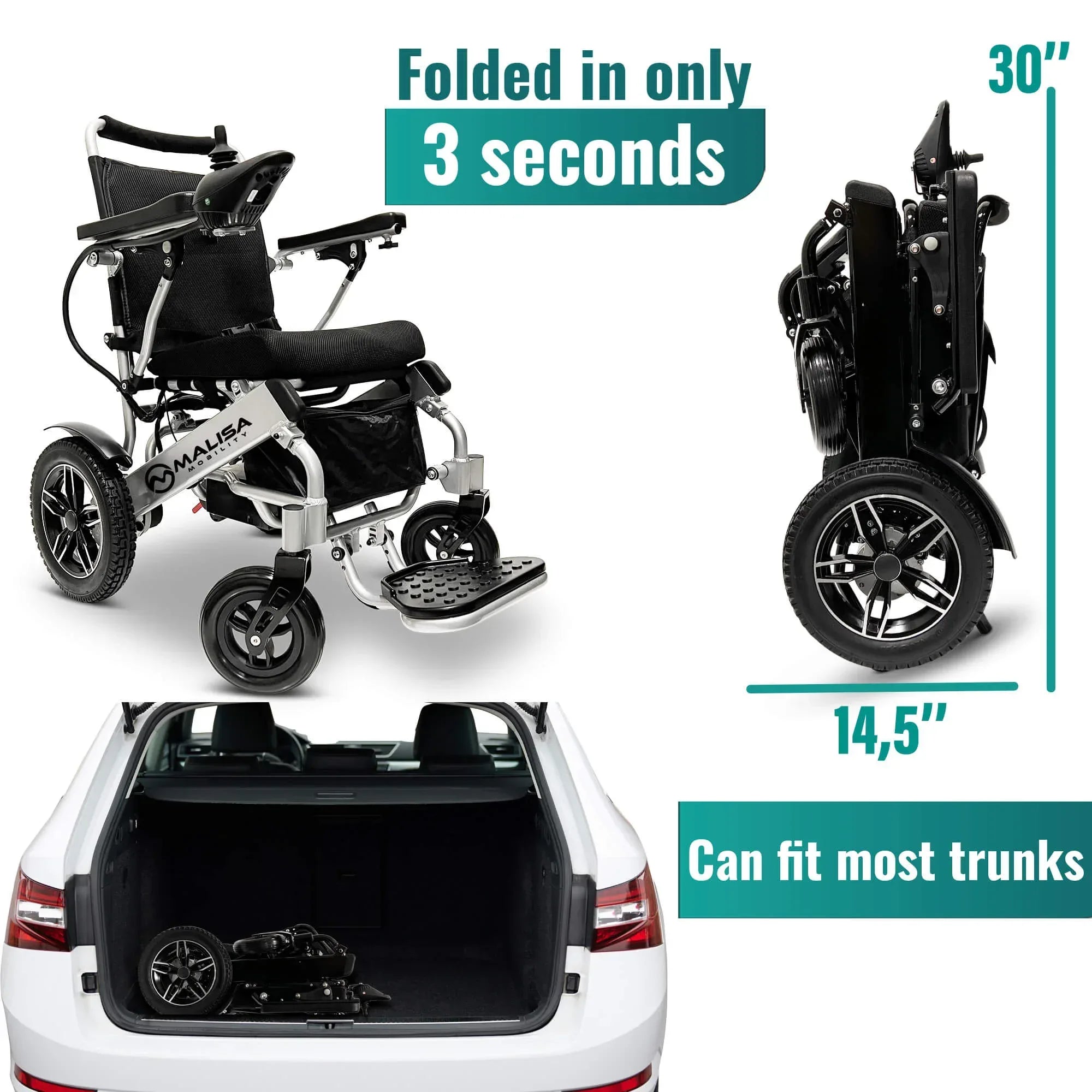 MLS-8 Malisa Electric Wheelchair - Lightweight - Malisa Mobility