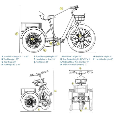 Malisa Electric Tricycle for Adults - Foldable - White