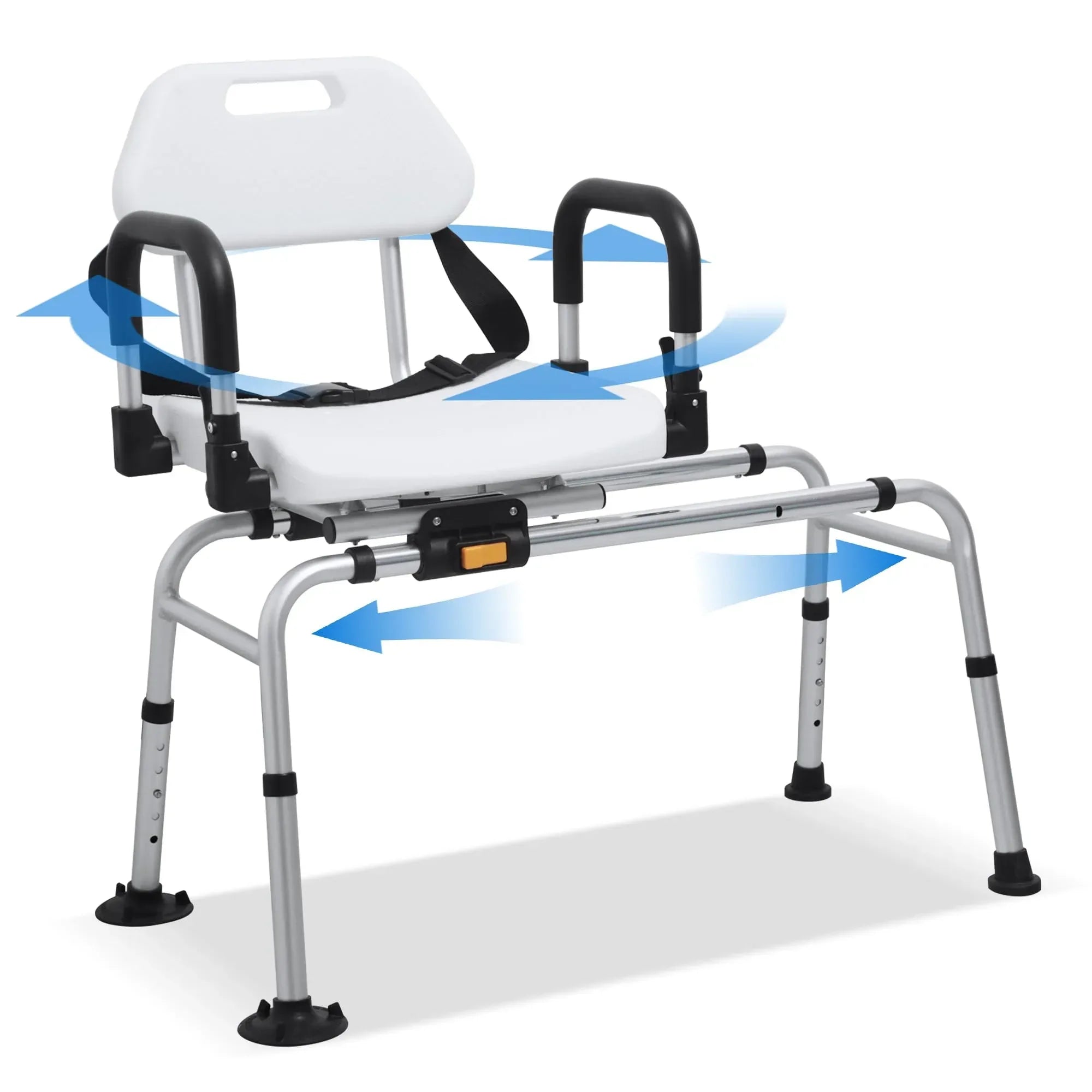 360° Swivel Rotating Shower Chair with Padded Flip-Up Armrests - Malisa Mobility